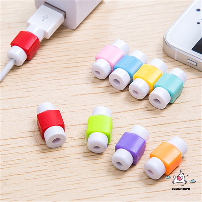 5pcs Simple Candy Color Pelindung Kabel Data / Charger USB untuk iPhone / Samsung