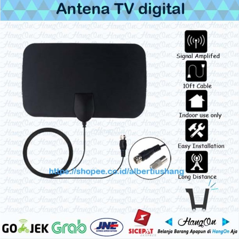 Antena TV Digital Indoor (Bukan untuk Outdoor) High Gain 25dB ORIGINAL