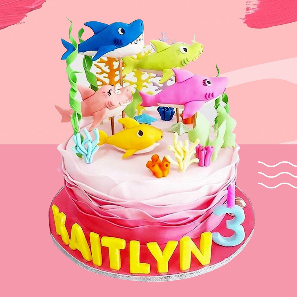 Kue Tart Cake Custom Ulang Tahun Anak Baby Shark Surabaya Shopee Indonesia