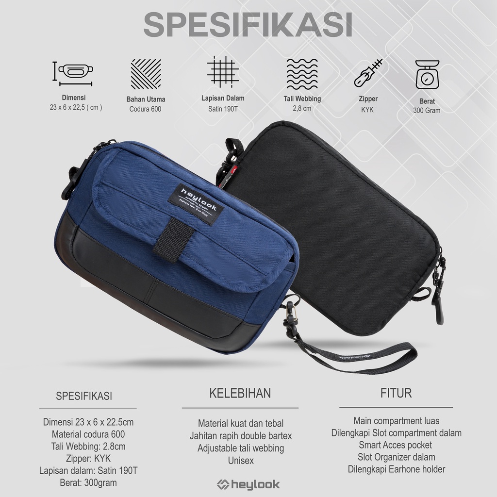 Tas Selempang Pouchbag Clutch Bag Heizt Handbag Tas Tangan Pria Cowok Multifungsi Organizer Sling Pouch Bag Tas Pria Wanita