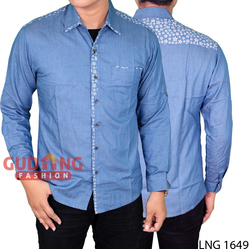 Kemeja Casual Pria Lengan Panjang - Slim Fit / Premium Quality (COMB)