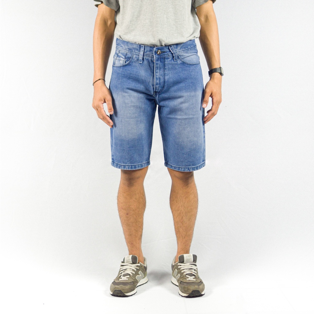 [COD]BAYAR DI TEMPAT CELANA JEANS PENDEK PRIA  27-38 BIO BLITZ BIO WASH