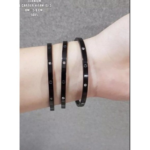 GELANG TITANIUM HITAM WANITA ASLI TITANIUM