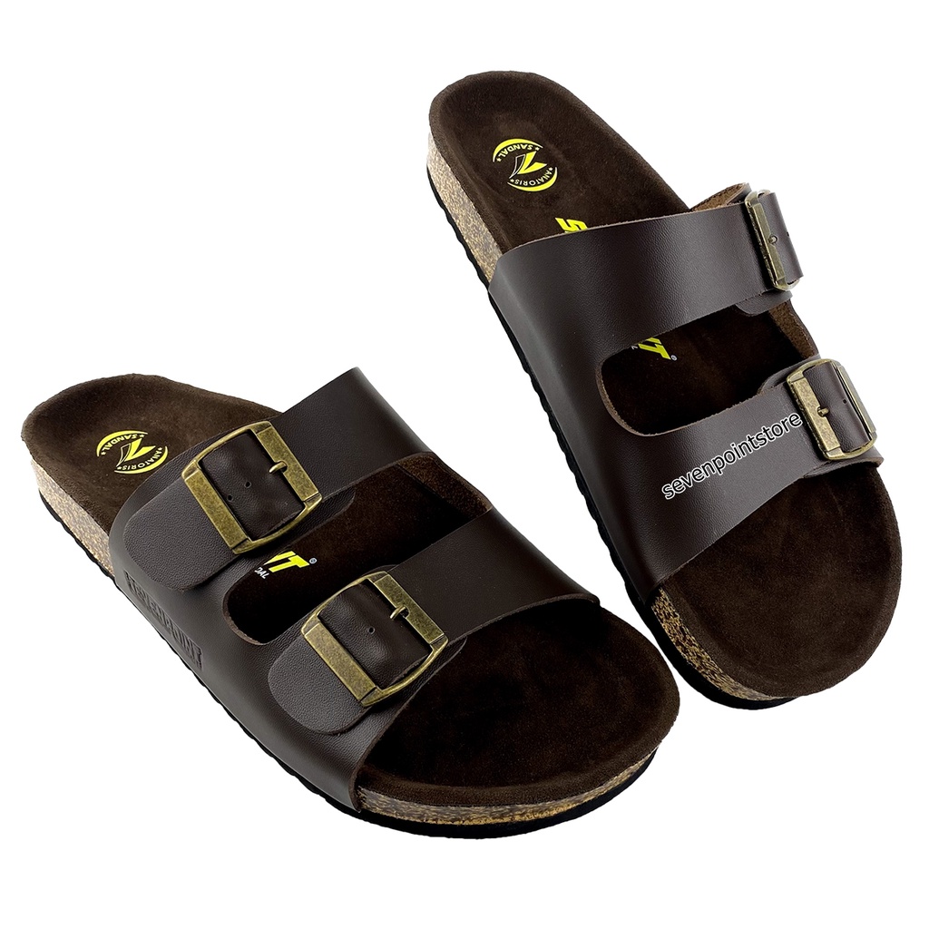 Sandal Pria Casual Sendal Slide Slop Selop Traveling Slide Strap  Puyuh Original Sevenpoint Kekinian Birken Ban Dua sps