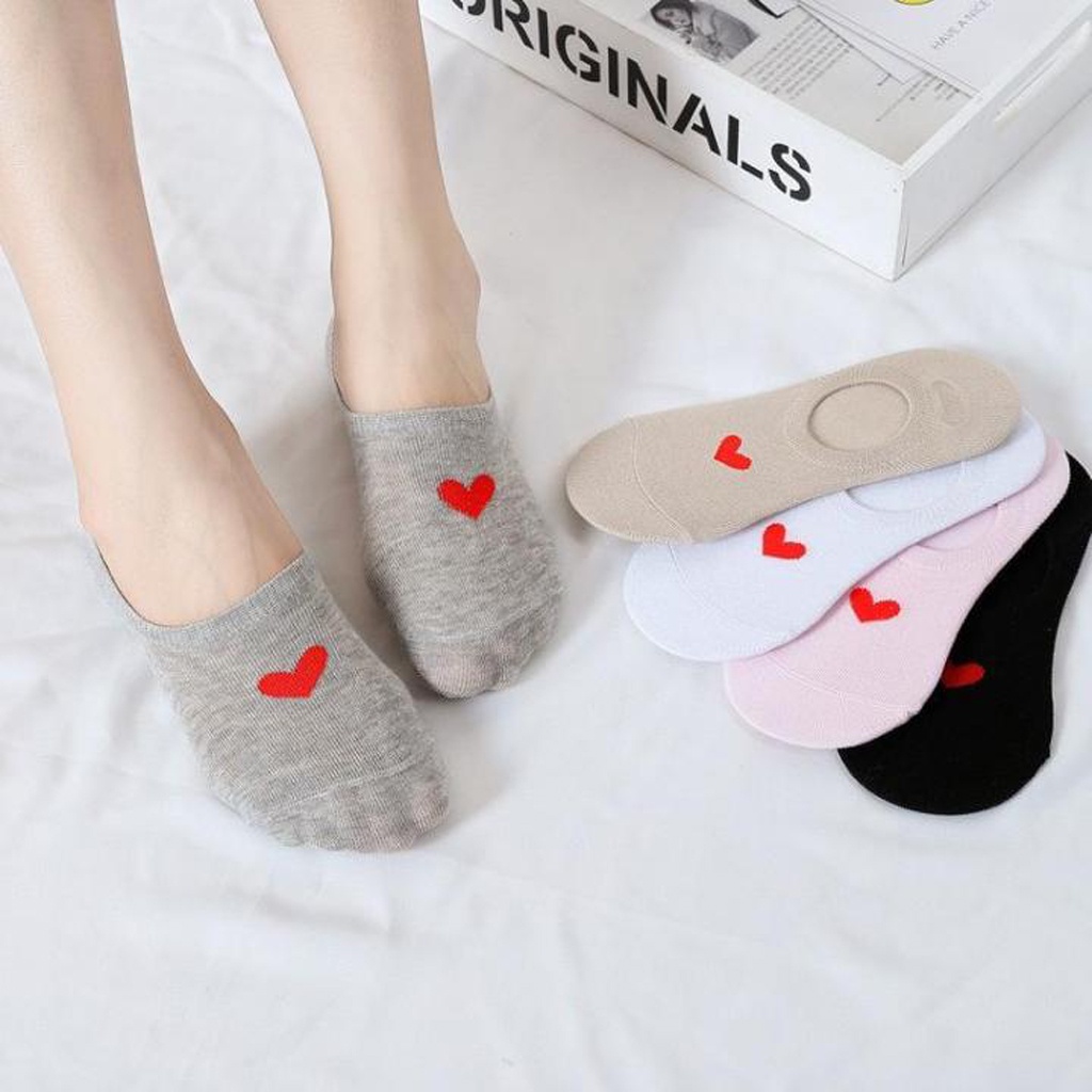 ❤️GTB❤️ Kaos Kaki Motif love Kaos Kaki Pendek logo love Lucu Socks Fashion Wanita Korea Import R138 KK019