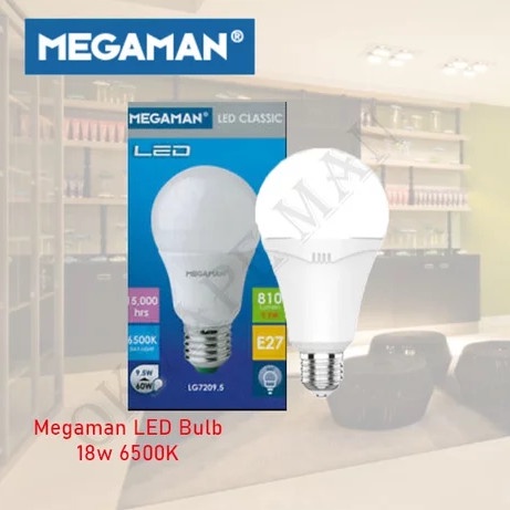 MEGAMAN Bola Lampu Bohlam LED Cahaya Putih 18 Watt 18W