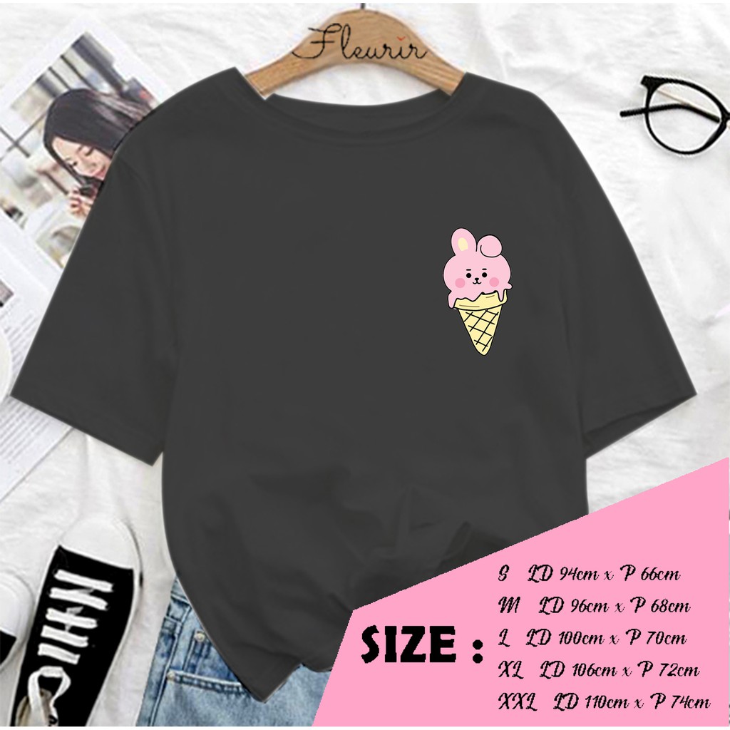 FLEURIR - KAOS COKY ICE CREAM WANITA DEWASA LENGAN PENDEK TEE UNISEX WANITA PRIA