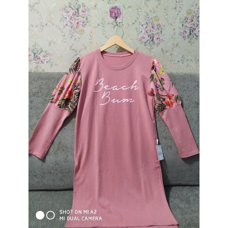 tunik tangan balon bunga