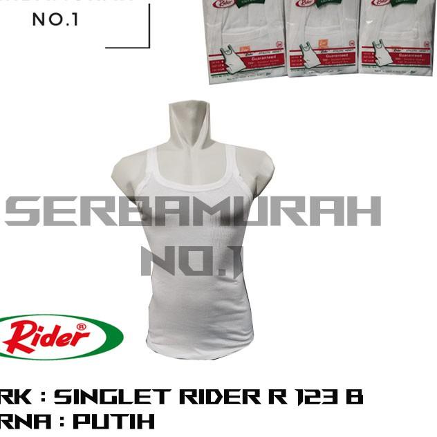 (TERPERCAYA) SINGLET PRIA KAOS DALAM RIDER R123BS  HARGA GROSIR WARNA PUTIH