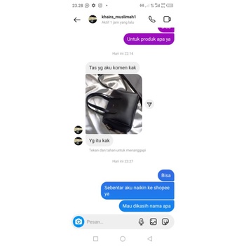 premium tas custom nama