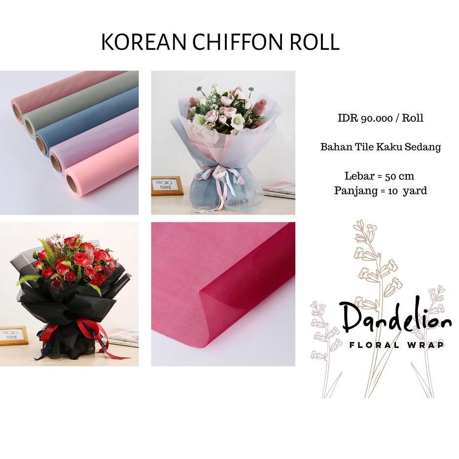 

۝ KOREAN CHIFFON ROLL PREMIUM BAHAN MESH FLORAL WRAP (1 ROLL) ♣