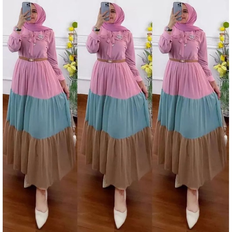 BAJU GAMIS WANITA CANTIK PEREMPUAN CEWEK REMAJA DEWASA SYARI SYAR'I ASDF PESTA POLOS SIMPLE KONDANGA
