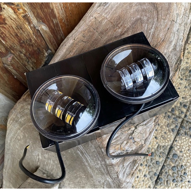 DAYMAKER LED 4,5 INCH PUTIH KUNING PNP HONDA C70 C50 S90 ASTREA GRAND LEGENDA VESPA PTS SUPER 66 FOG