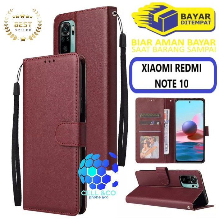 Flip cover XIAOMI REDMI NOTE 10 Flip case buka tutup kesing hp casing flip case leather wallet