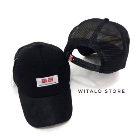 BISA COD Topi Pria Distro Uniqlo Topi Jaring