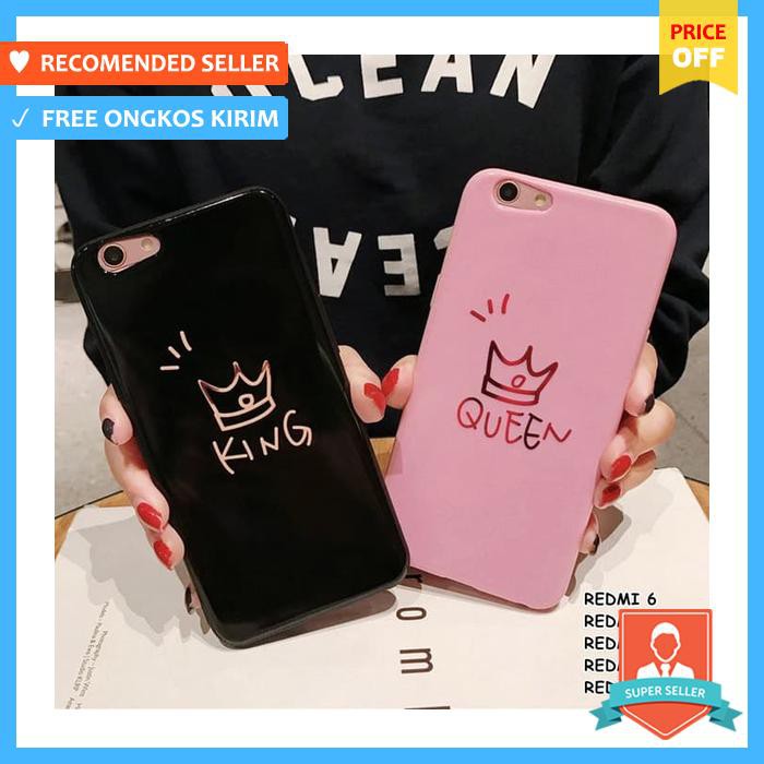 Soft Case Handphone - For Xiaomi Redmi 6, 6A, 6 Pro, Mi A1, S2 Couple Crown Case Casing