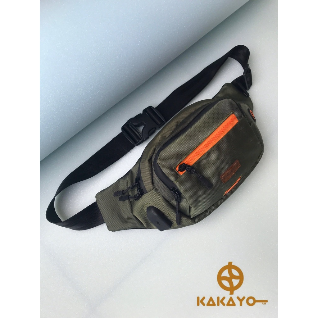 Kakayo/Tas Selempang Pria/Waist Bag Premium/Tas Pria Waterproof dengan bahan cordura bisa simpan dompet,powerbank, pakai resleting waterproff merek YKK. barang sesuai photo (jika tidak real uang di jamin kembali 100%)