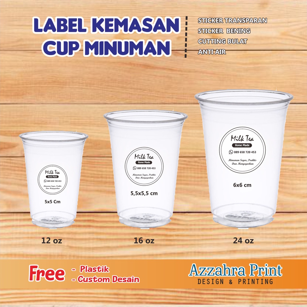 

STIKER LABEL CUP TRANSPARAN / STIKER CUP / STIKET CUTTING / STIKER BULAT