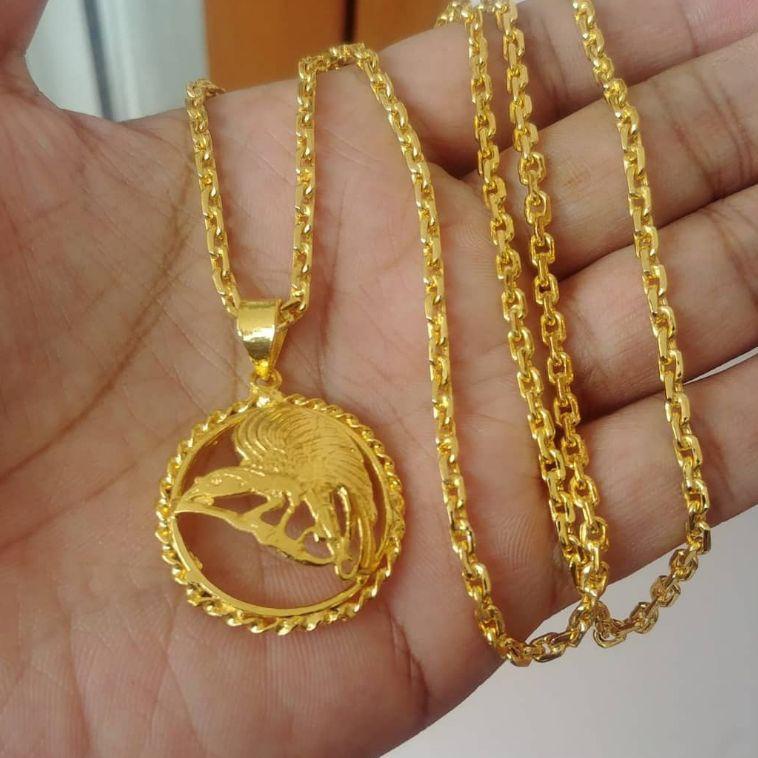 [KODE 7W87E] kalung nori liontin cendrawasih lapis emas 24k