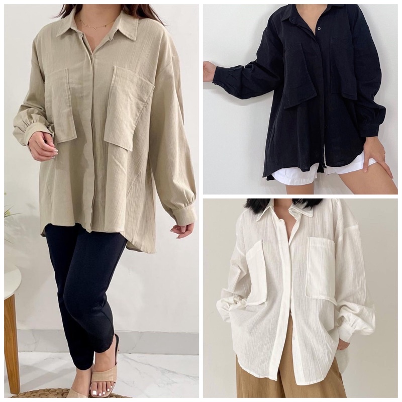 OVERSIZE BLOUSE RAYON CRINKLE / KOREAN OVERSIZE BLOUSE