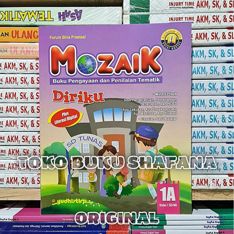 Paket 4 Buku Mozaik 1A 1B 1C 1D Yudhistira Kelas 1 SD K13 Revisi - Pengayaan &amp; Penilaian Tematik