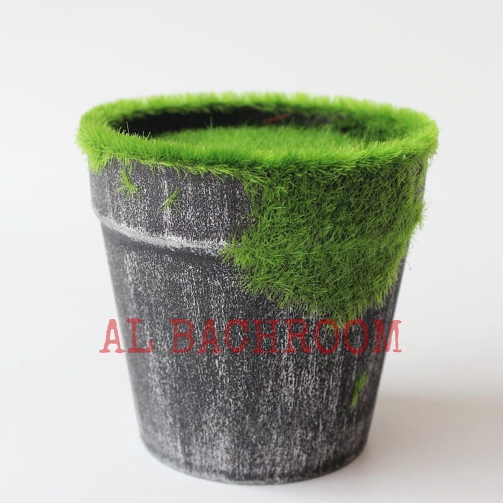 P003 POT BULAT PLASTIK BUSA LUMUT 9CM P01-2 POT BUNGA ARTIFICIAL