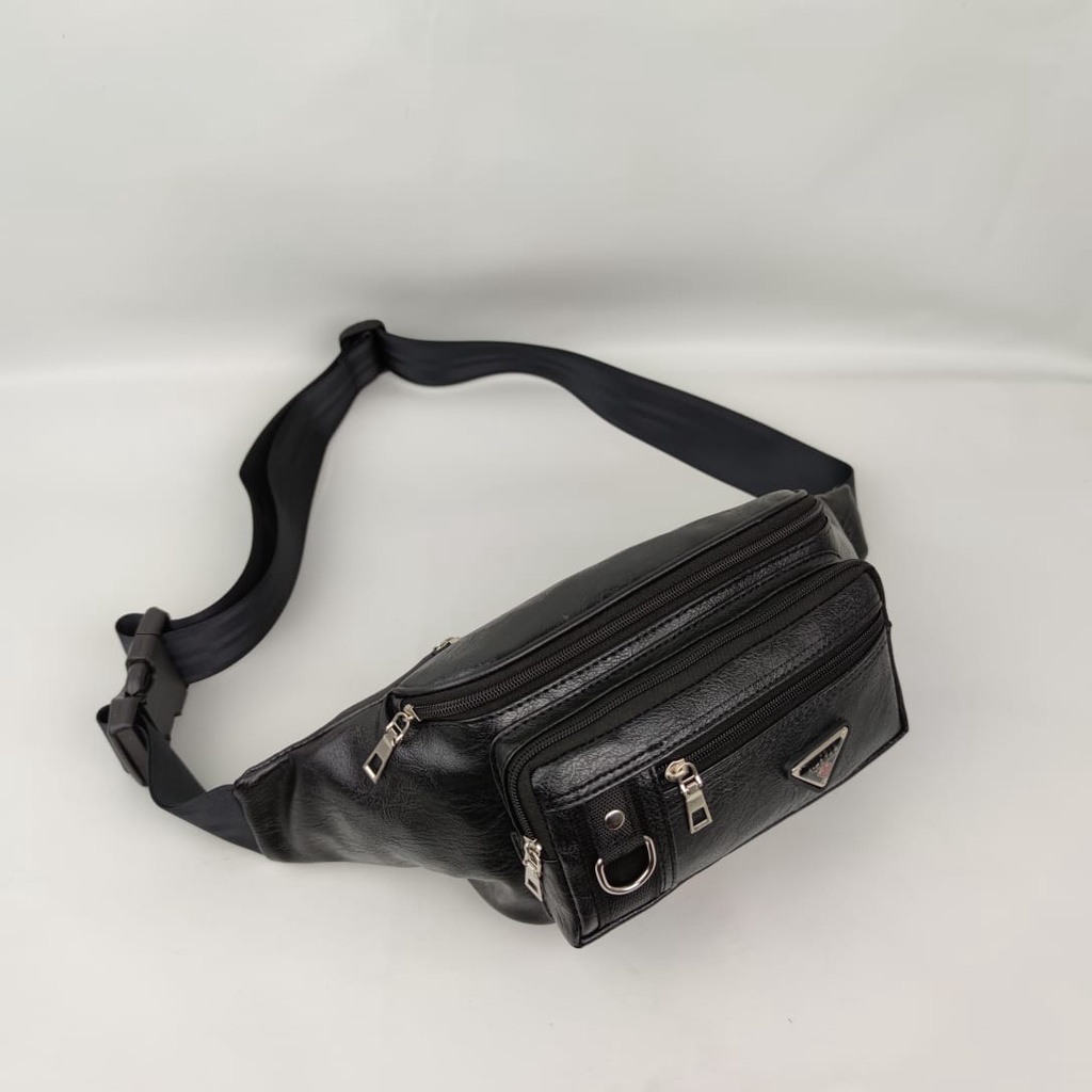 Waistbag/Tas Pinggang Kulit PU LEATHER Pria Terbaru