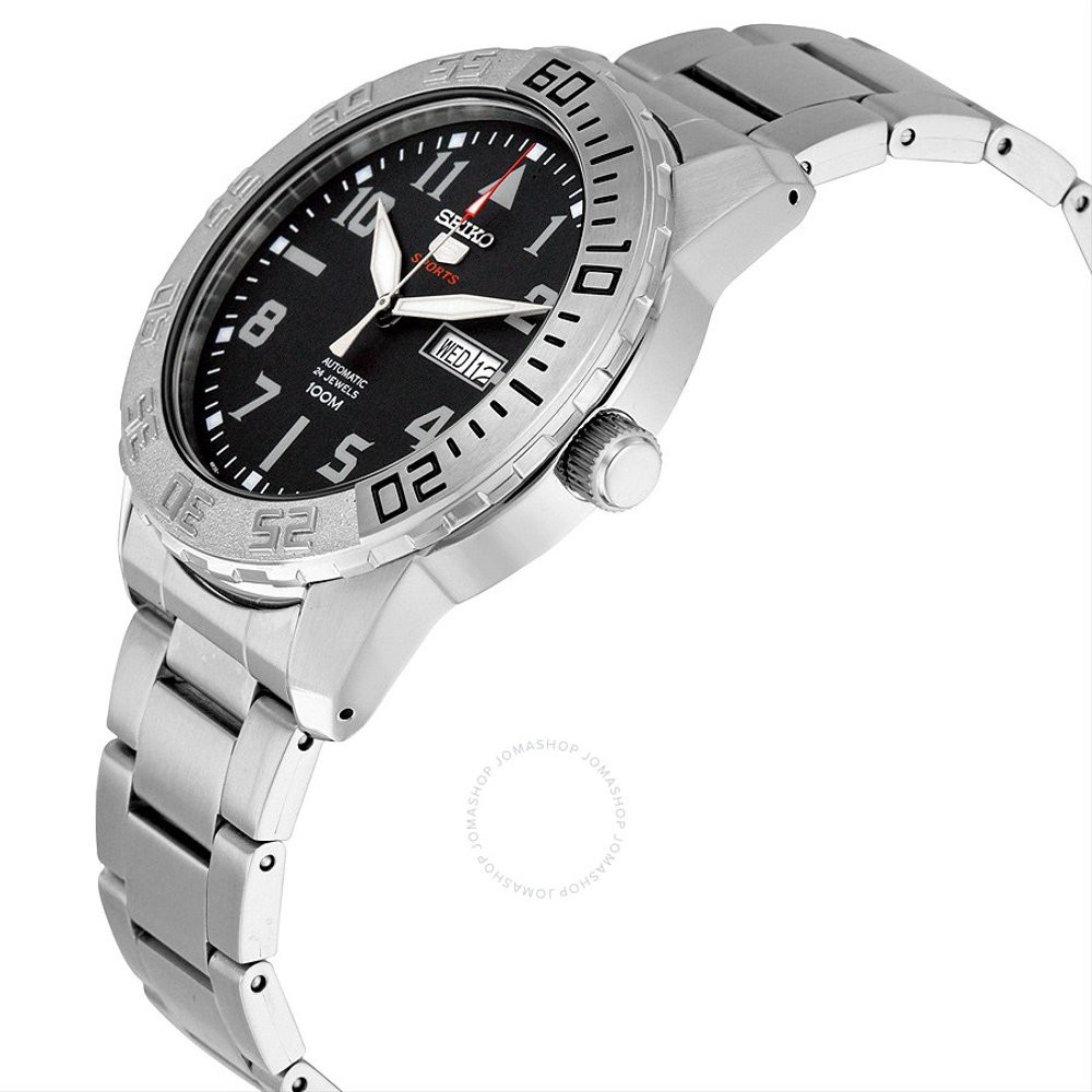 Jam Tangan Pria Seiko 5 Sports Automatic SRP755K1 Black Dial Stainless Steel Bracelet Original