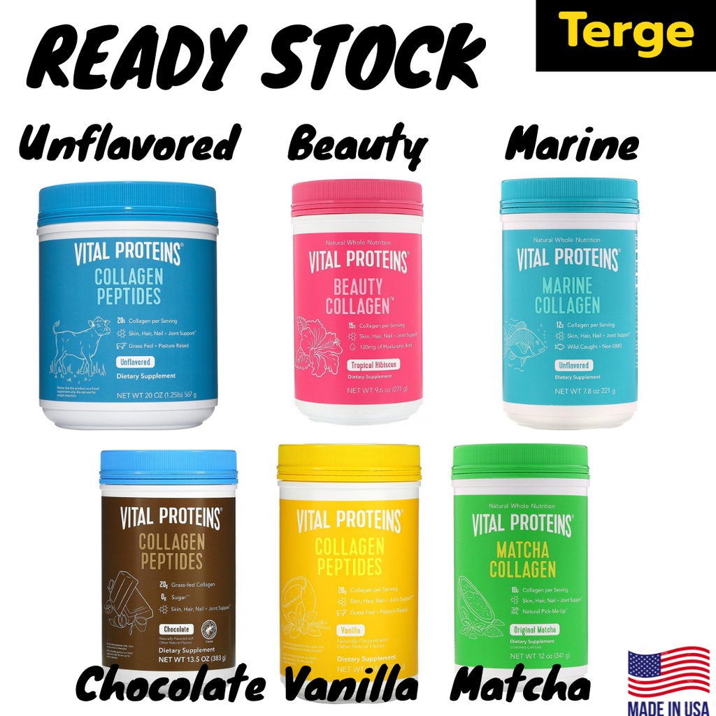 Kolagen Vital Proteins Beauty Marine Collagen Peptides Creamer Matcha