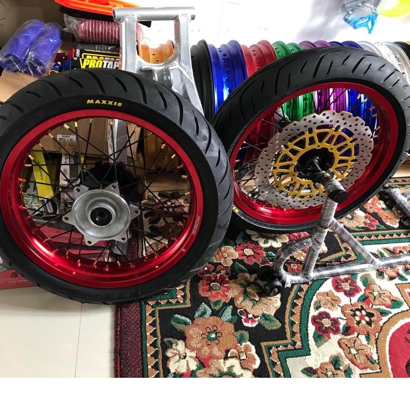 VELG WHEELSET SUPERMOTO CRF 250-300 TINGGAL PASANG
