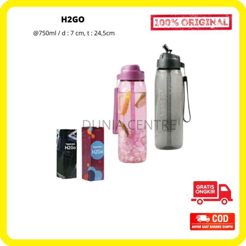 PROMO BOTOL MINUM ECO BOTTLE H2GO 750ML TUPPERWARE ORIGINAL