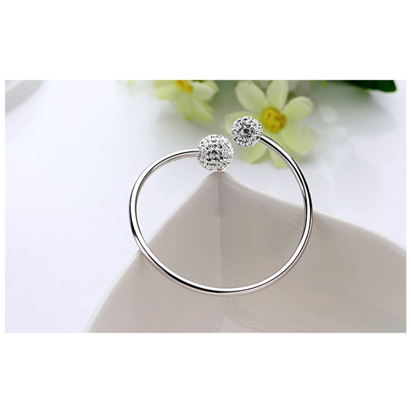 Gelang Desain Bintang Jeon Ji Hyun Bahan Stainless Steel Lapis Silver Untuk Wanita