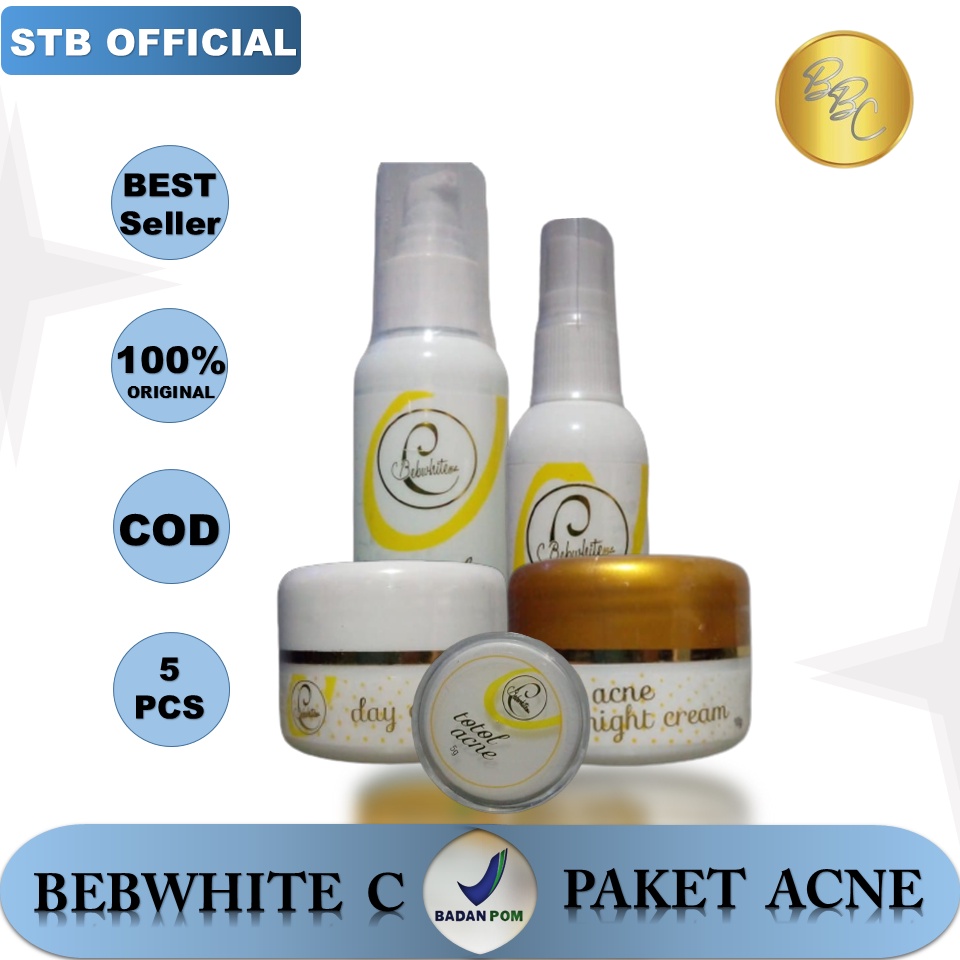 Bebwhite C BBC Skincare Paket Acne Pembersih Perawatan Wajah Berjerawat Berminyak Beruntusan