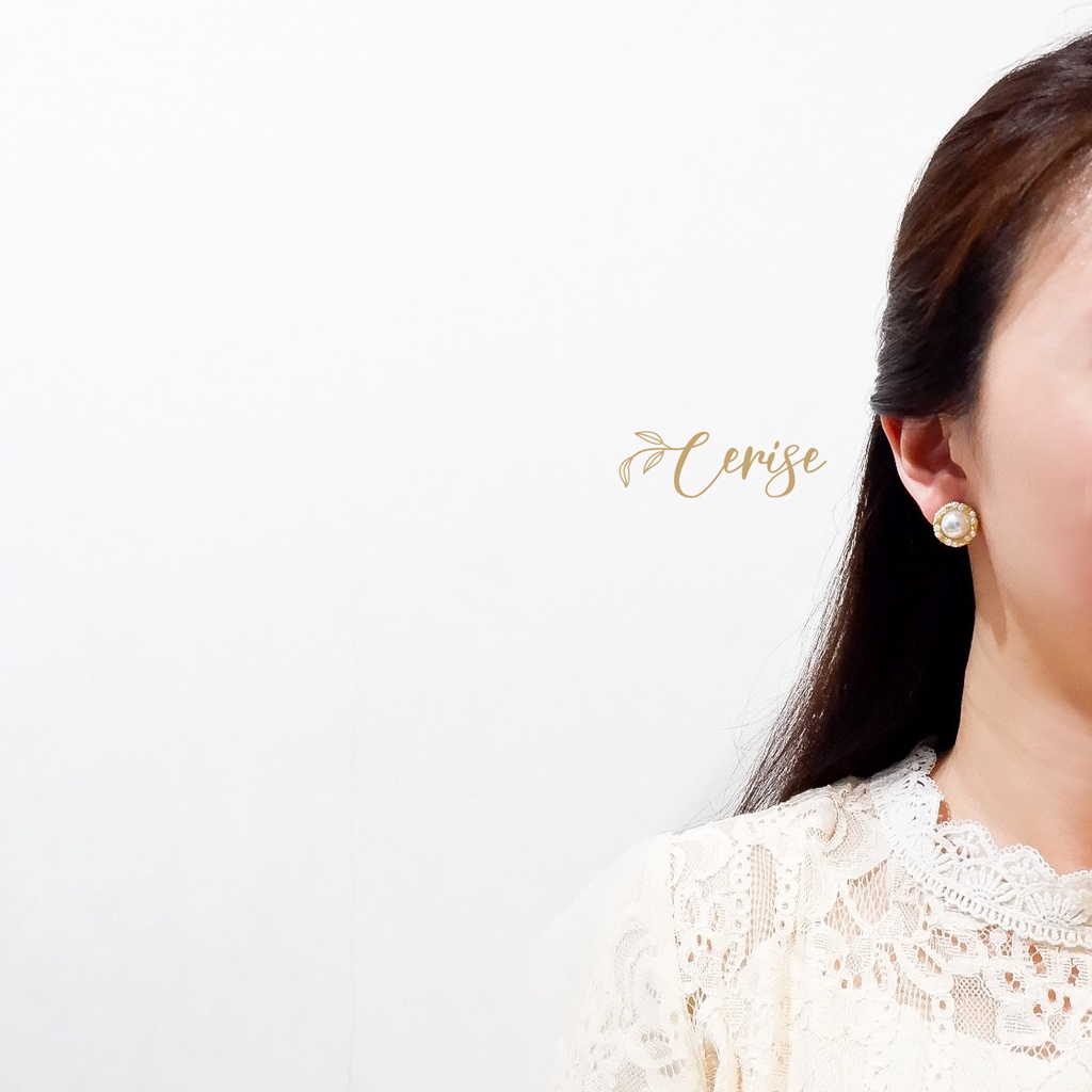 Caitlyn Earrings | Anting tusuk mutiara putih korea cantik aksesoris wanita trendy stylish