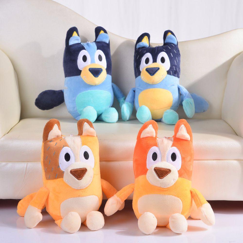 NICKOLAS1 Bluey Bingo Boneka Plush PP Katun Lembut Anak Hadiah Bluey Mom/Dad Kartun Hewan Anjing Bluey Keluarga