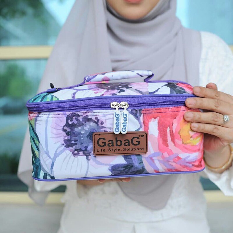 GABAG COOLER BAG TAS ASI - MOTIF AWAN CRISTAL BUNGA FREE ICE GEL