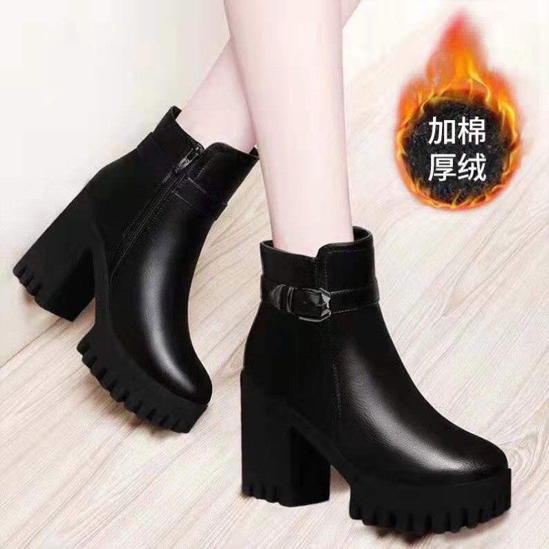 BT29 SEPATU ANKLE BOOTS IMPORT WANITA KOREA BRITISH INGGRIS MARTIN ORIGINAL VELVET HANGAT