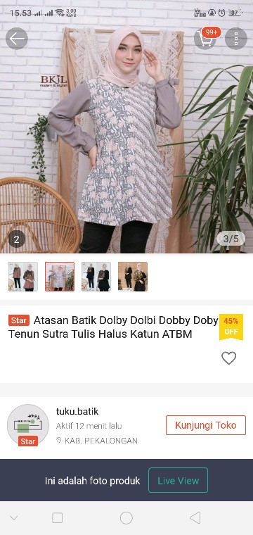 Atasan Batik Dolby Dolbi Dobby Doby Tenun Sutra Tulis Halus Katun Atbm Baron Murah