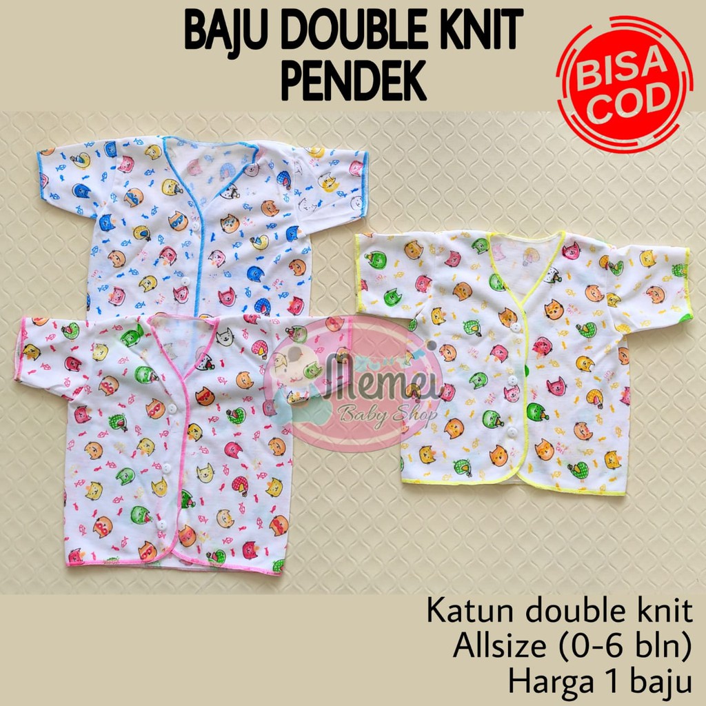 Baju bayi pendek DOUBLE KNIT halus lembut perlengkapan bayi lahir