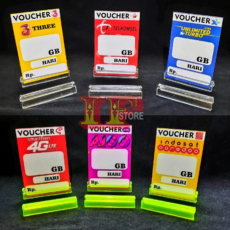 

dudukan voucher 1slot /dudukan label harga voucher