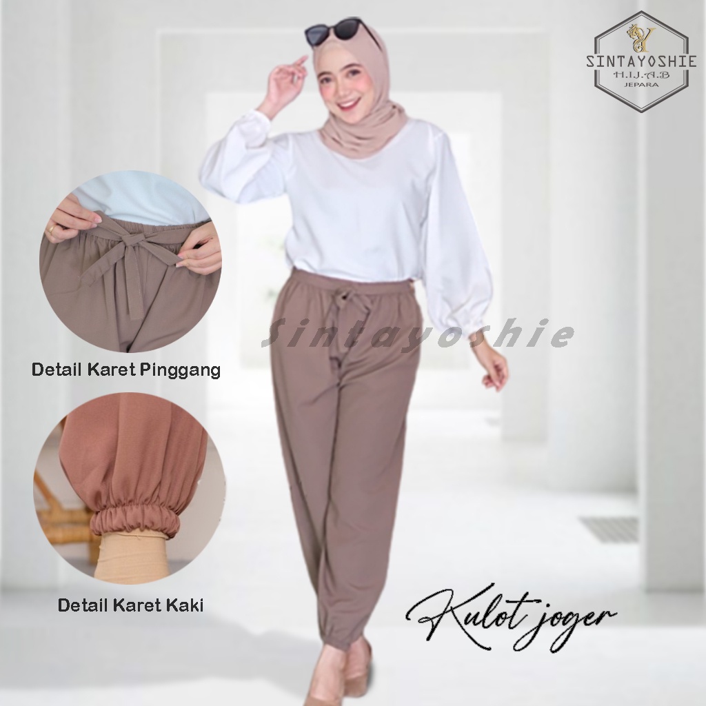 YURA PANTS JOGGER CELANA KULOT JOGER WANITA CELANA HARIAN MODEL KULOT RIBON JOGGER