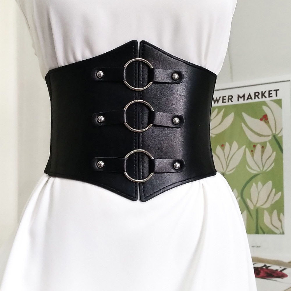 COR-02 corset korset wanita ikat gesper pinggang kpop idol japan punk leather belt