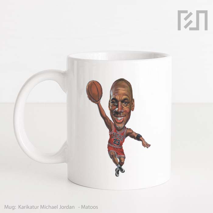 Gelas Keramik Caricature Michael Jordan Mug