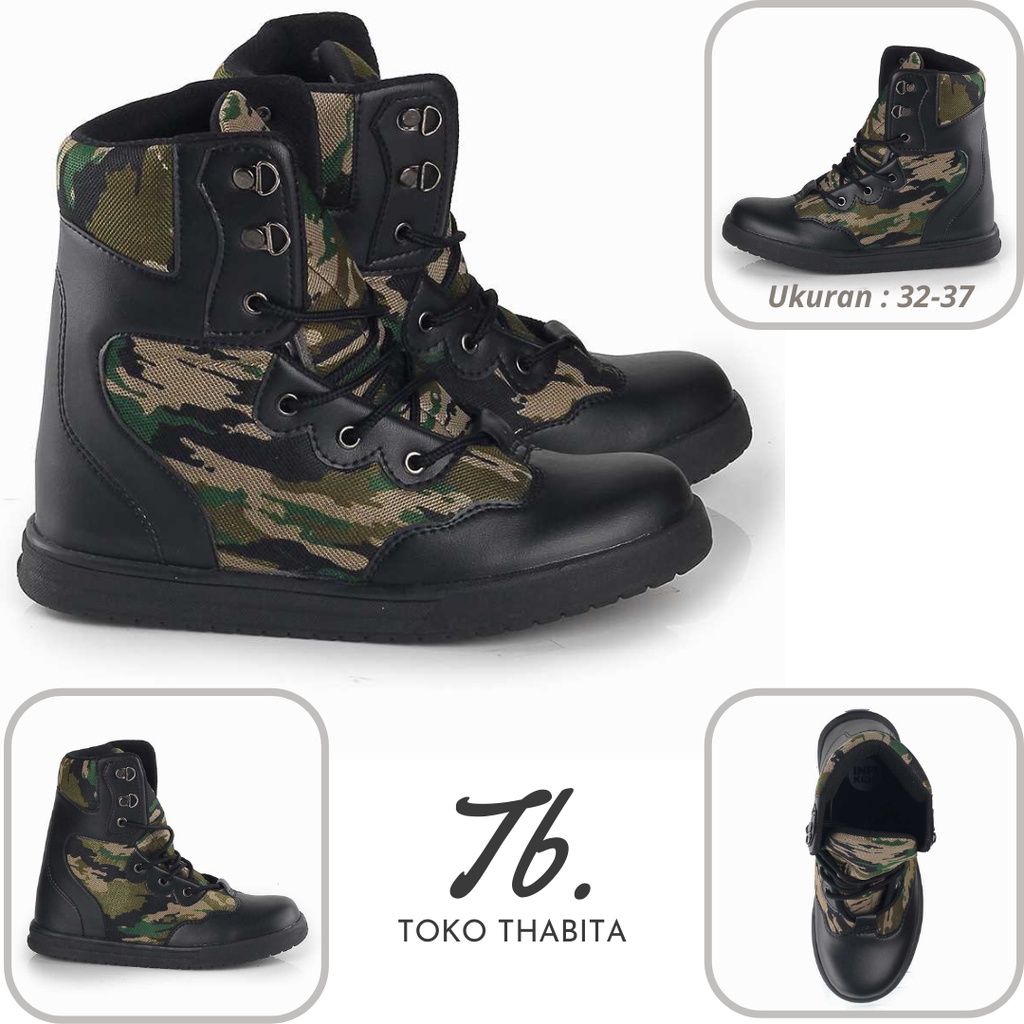 Sepatu Boots Tactical Loreng Tentara PDL Anak Laki Army TNI