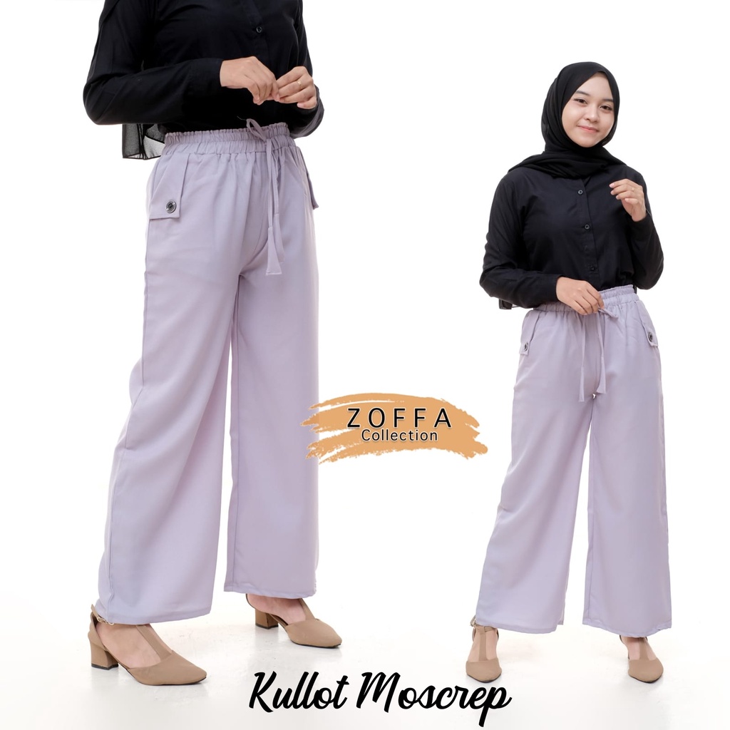Celana Panjang Perempuan Kulot Moscrepe/ Celana Panjang Wanita Bahan Moscrepe