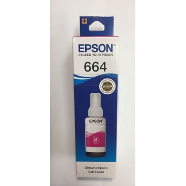 Tinta Epson T664 T6643 664 6643 Magenta Cartridge Original Ori Asli