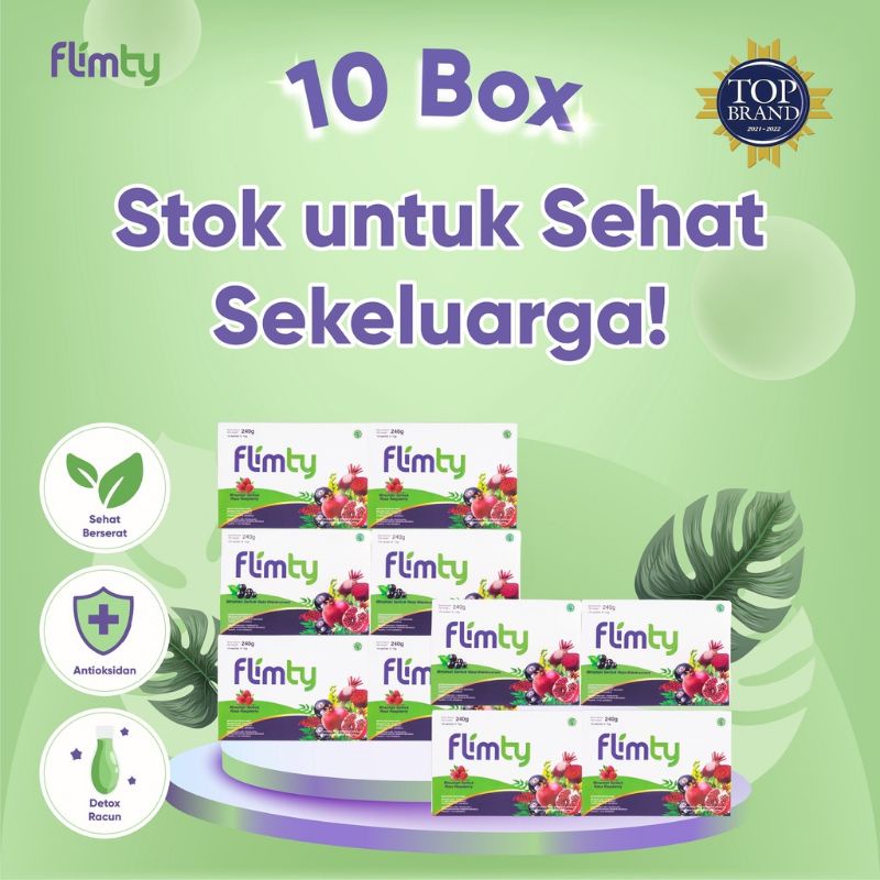 FLIMTY FIBER 10 BOX - PAKET HEMAT &amp; SEHAT Ready 3 Rasa Blackcurrant / Raspberry / Mangga