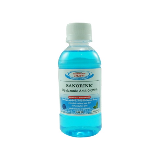 SANORINE BIRU HIJAU 60 ML - Mouthwash Obat Kumur Gargle Sariawan Mulut Hyaluronic