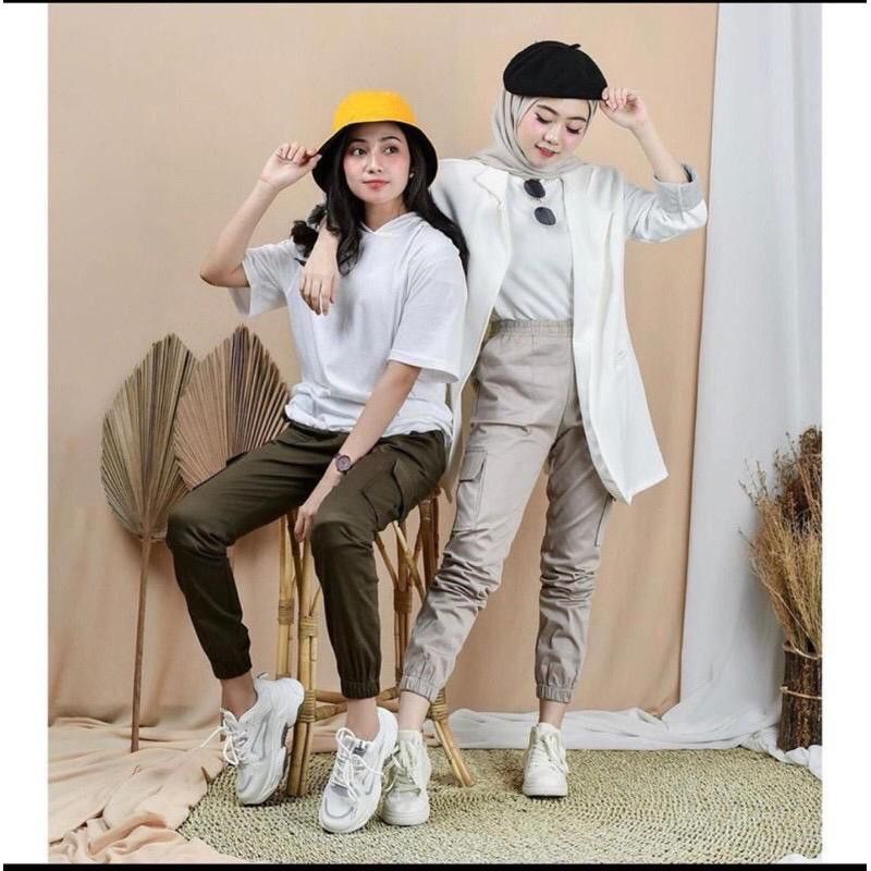 PROMO celana jogger karet wanita /pakaian wanita celana panjang katun / jogger pants fashion muslim 