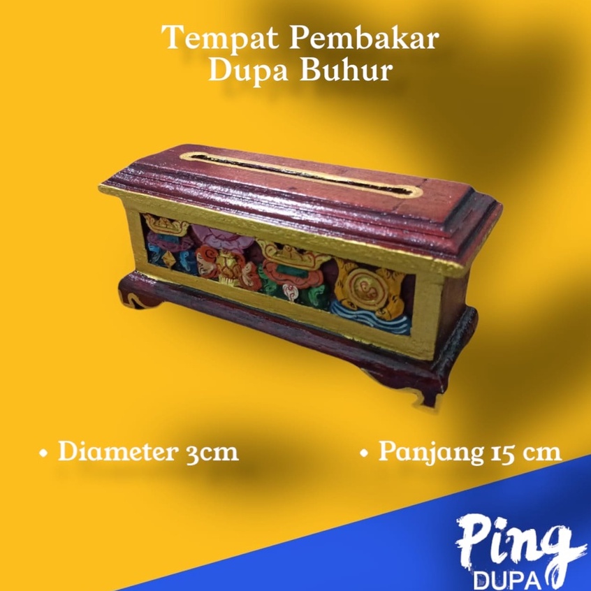 Hiolo Tempat Bakar Dupa Tibet Bahan Kayu Asli Tibet 15cm